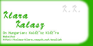 klara kalasz business card